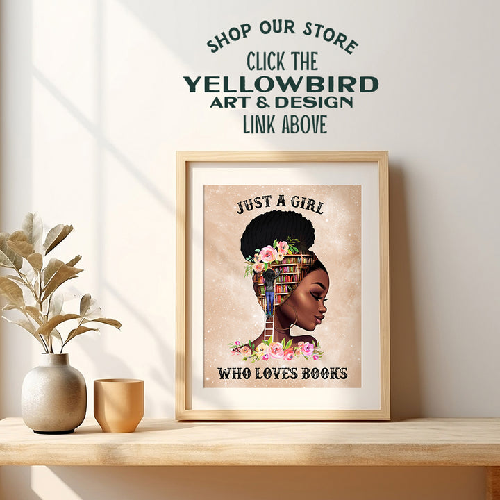 Black Girl Classroom Decor - Motivational Wall Decor - Inspirational Black Wall Art for Women Teen - Women's empowerment, positive Mindset Black Pride - Book Wall Art Posters for Women - Teacher Gifts