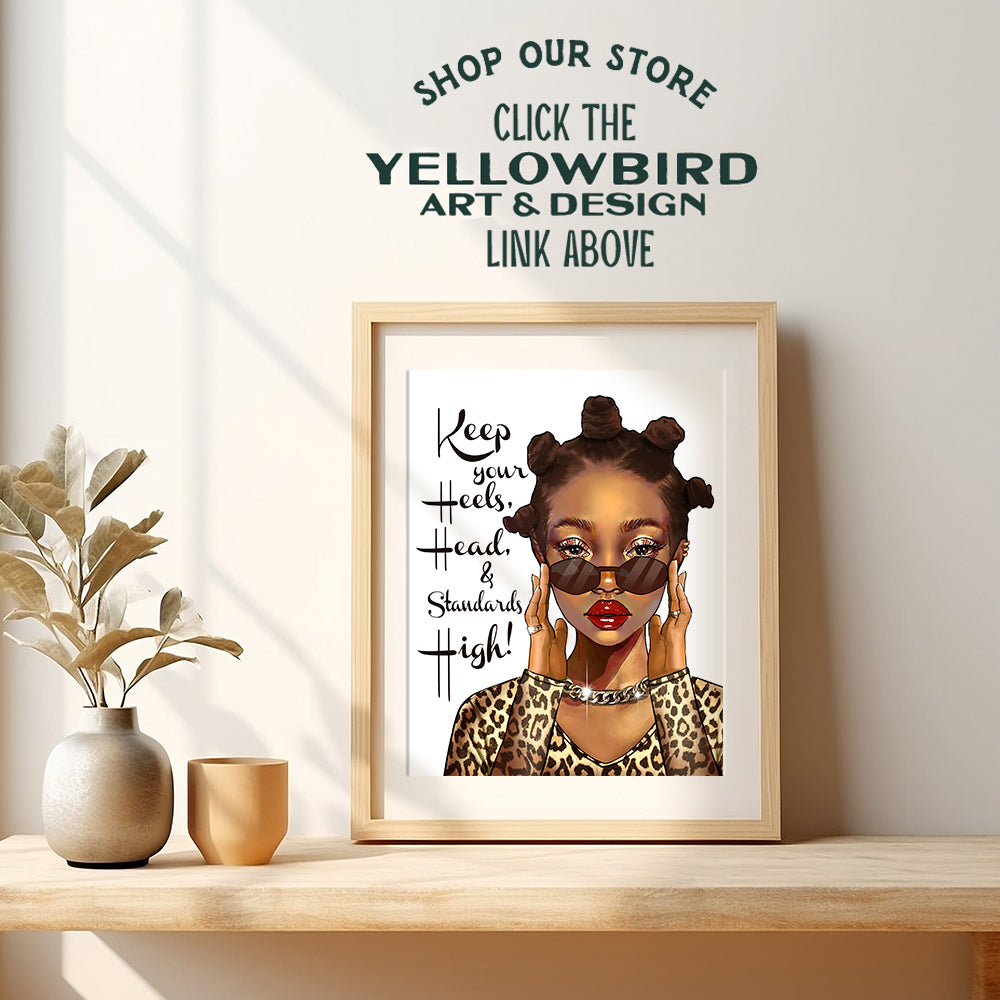 Black women Inspirational Wall Art & Decor - African Americans Inspiration Motivational poster - Black Art - African American Wall Art - Black Girl Magic - Positive Quotes Wall Decor Poster - UNFRAMED