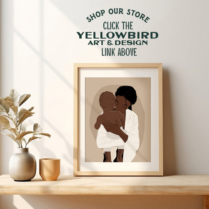 Baby Room Decor - Pregnancy Gifts- Mothers Day Gifts - Baby Shower Gifts for Black Woman, African American Women, Black Women, African American Woman - Baby Wall Art - Nursery Decor - Mom Wall Decor