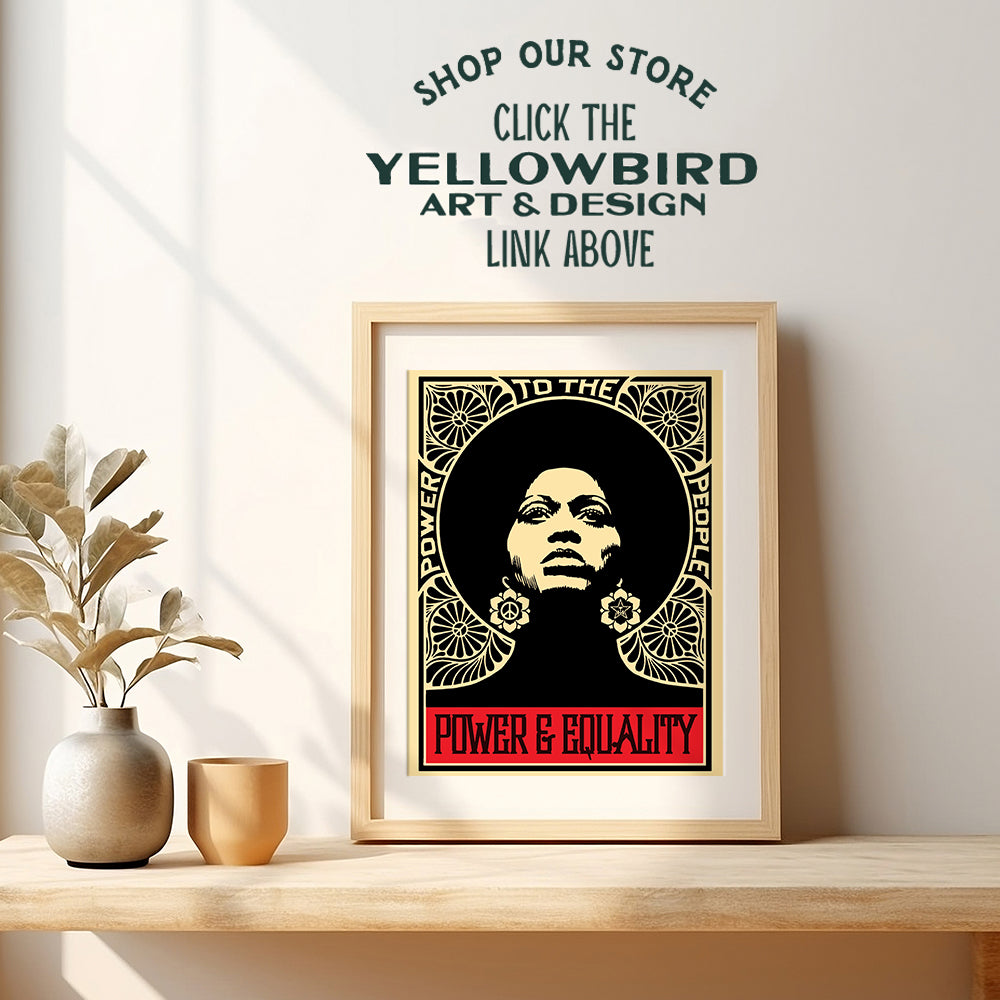 African American Wall Art & Decor - Black Culture - Power to The People - Black Art - Black Pride Poster - Black Lives Matter Sign - Gifts for African American Women, Men, Girl, Boy - Classroom Decor