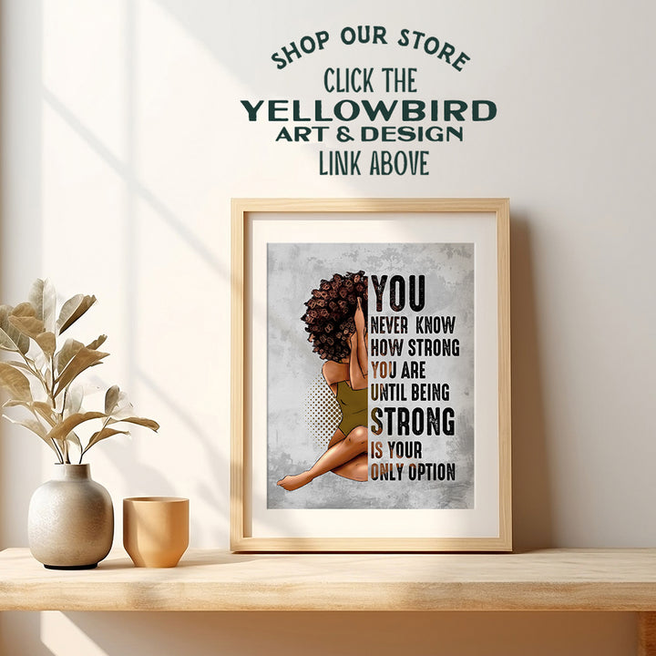 Inspirational African American Wall Art & Decor - Black Art - Encouragement Gifts for Women Woman - Uplifting Positive Quotes - Afro Girl - Motivational Posters - Bedroom Living Room Home Office