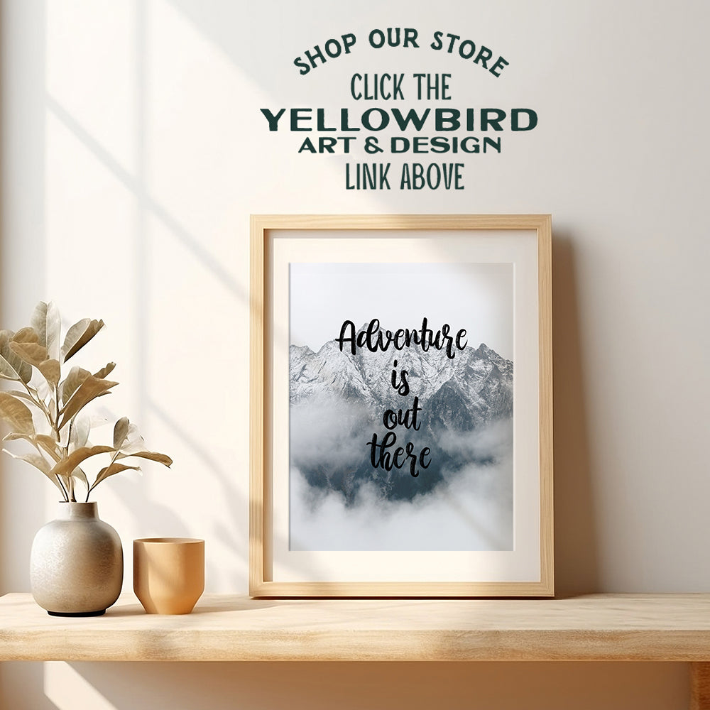 Adventure Inspirational Art Print - Motivational Wall Art Poster - Chic Home Decor for Bedroom, Living Room, Kitchen, Bathroom, Office, Game, Teen Room - Gift for Graduation, 8x10 Photo- Unframed