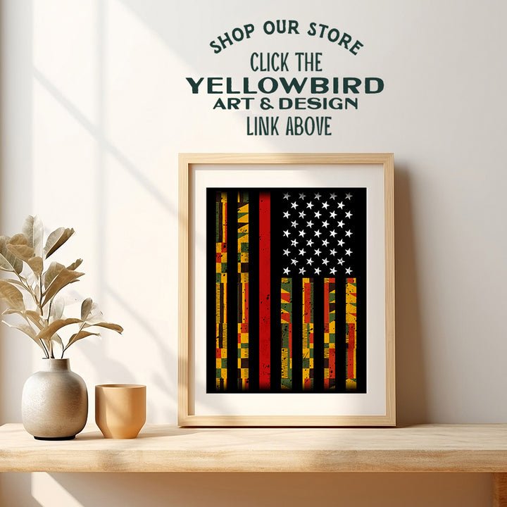 African American Pride Kente Flag - 8x10 Photo Poster - Patriotic Gift for Teacher, Civil Rights, Black Lives Matter Fans - Unique Classroom Wall Art - Unframed Picture Print