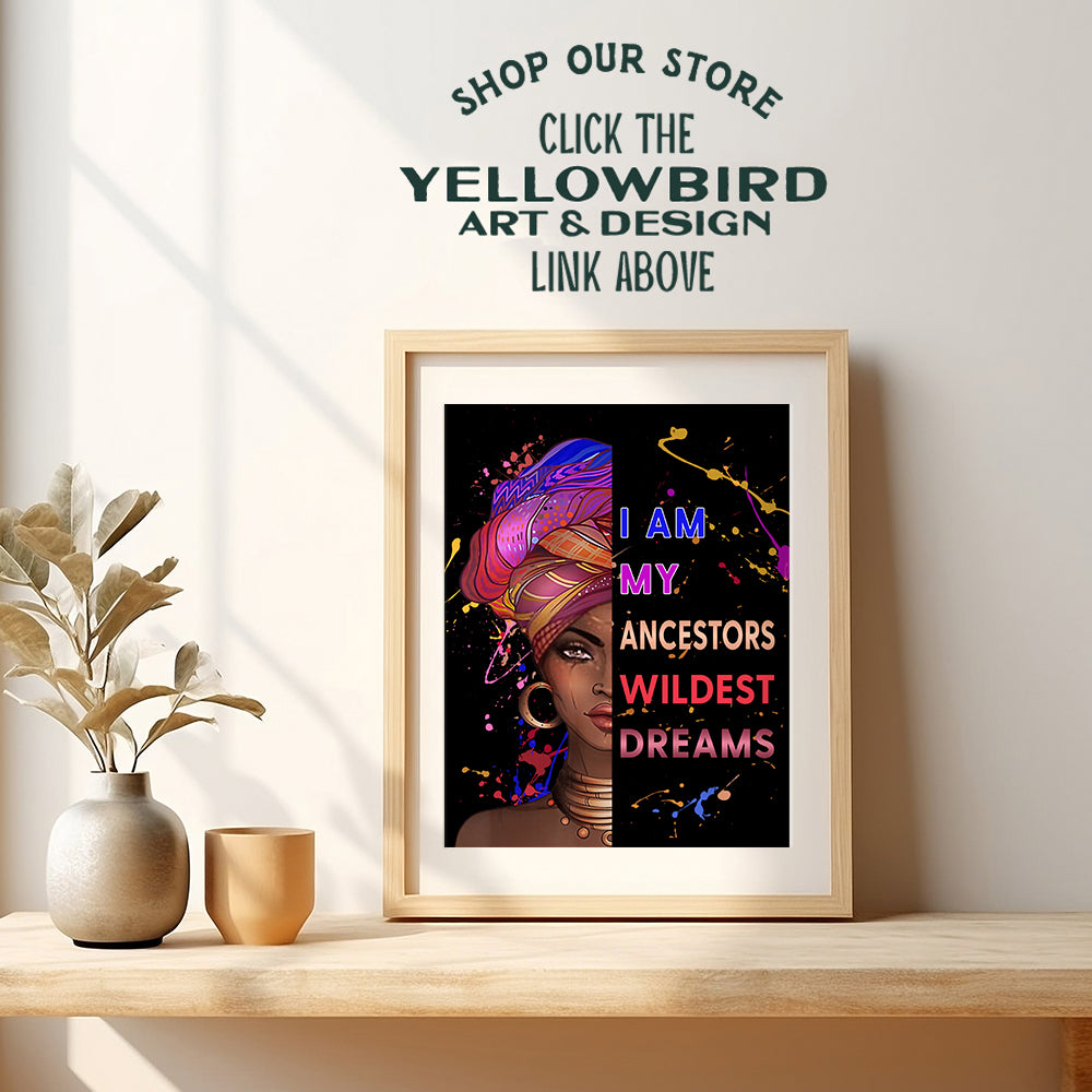 Motivational Black Art Wall Decor - African American Art - Inspirational Quotes Wall Art for Black Woman Women Girls Bedroom Teens Room Living Room Office - Afro American Gifts - Afrocentric Poster