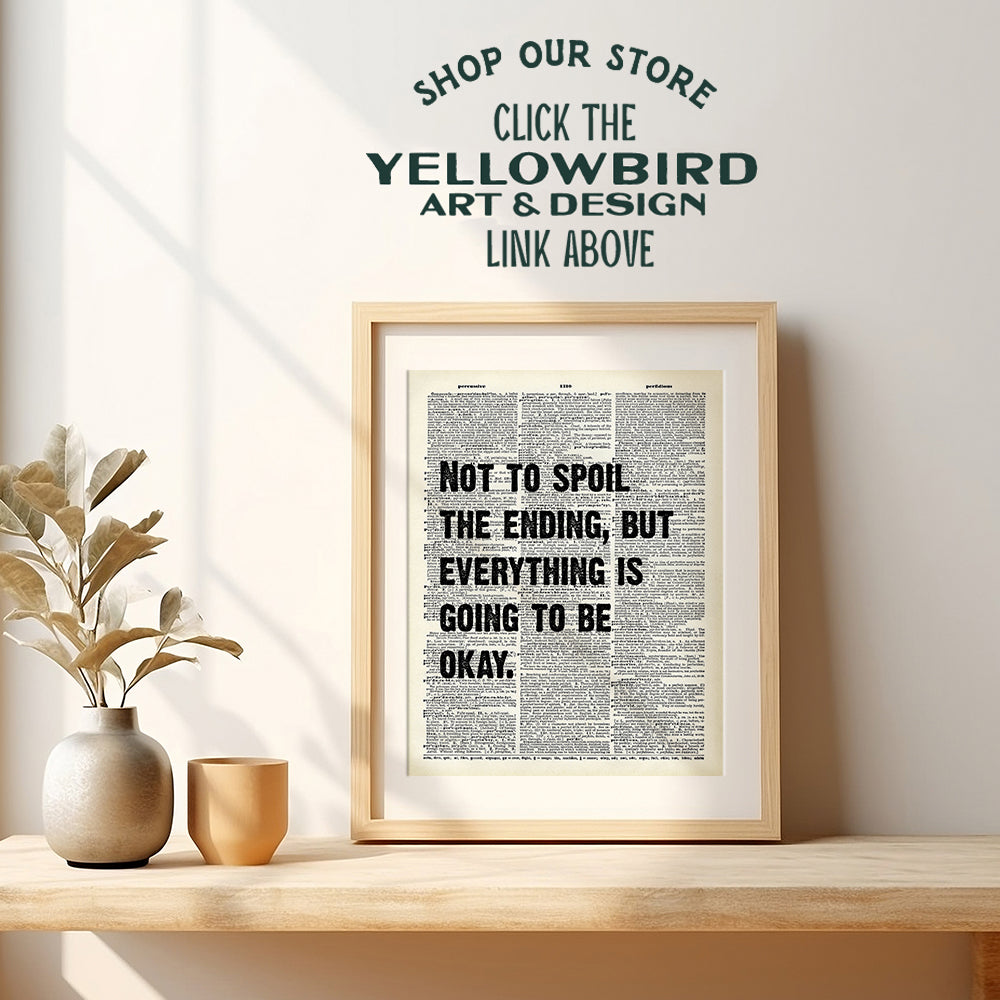 Motivational Upcycled Dictionary Wall Art Print - 8x10 Home Decor or Room Decoration, Funny Poster Picture - Great Inspirational Gift - Unframed Photo