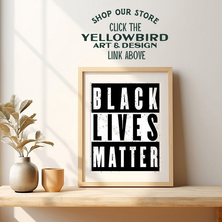 Black Lives Matter Wall Art Poster - 8x10 African American Pride Print for Living Room, Bedroom, Office - Gift for Black History Month, Civil Rights, Martin Luther King, Malcolm X Fans - UNFRAMED