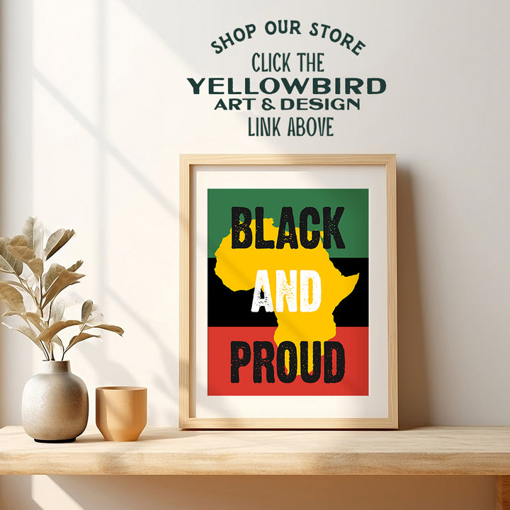 African American Flag, Black Pride Poster -8x10 Wall Art, Home Decor, Decoration - Gift for BLM, Black Lives Matter, Black History Month Fans, Women, Men -For Living Room, Bedroom, Apartment