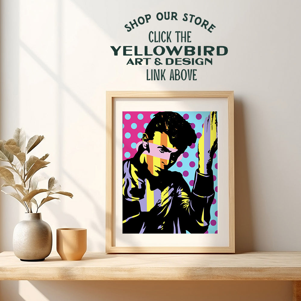 David Bowie Poster - 8x10 Wall Art, Wall Decor - Home Decoration for Bedroom, Living Room, Apartment - Cool Unique Gift for 80s Music, Ziggy Stardust Fan - Andy Warhol Style Pop Art Picture - UNFRAMED