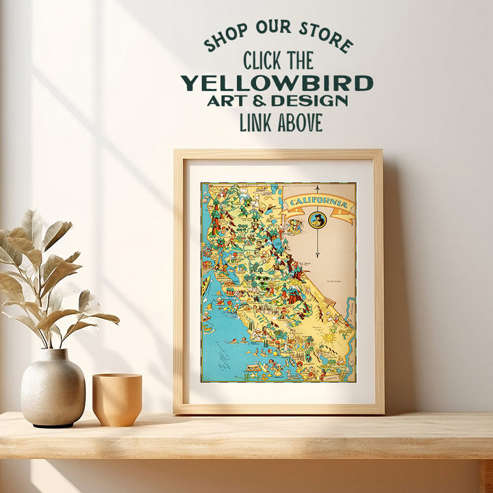 California Poster - California Wall Decor - California Wall Art - California Travel - Unique Gift for CA, Los Angeles, LA, San Francisco Fans - Vintage Retro Travel Posters Room Decoration - 8x10