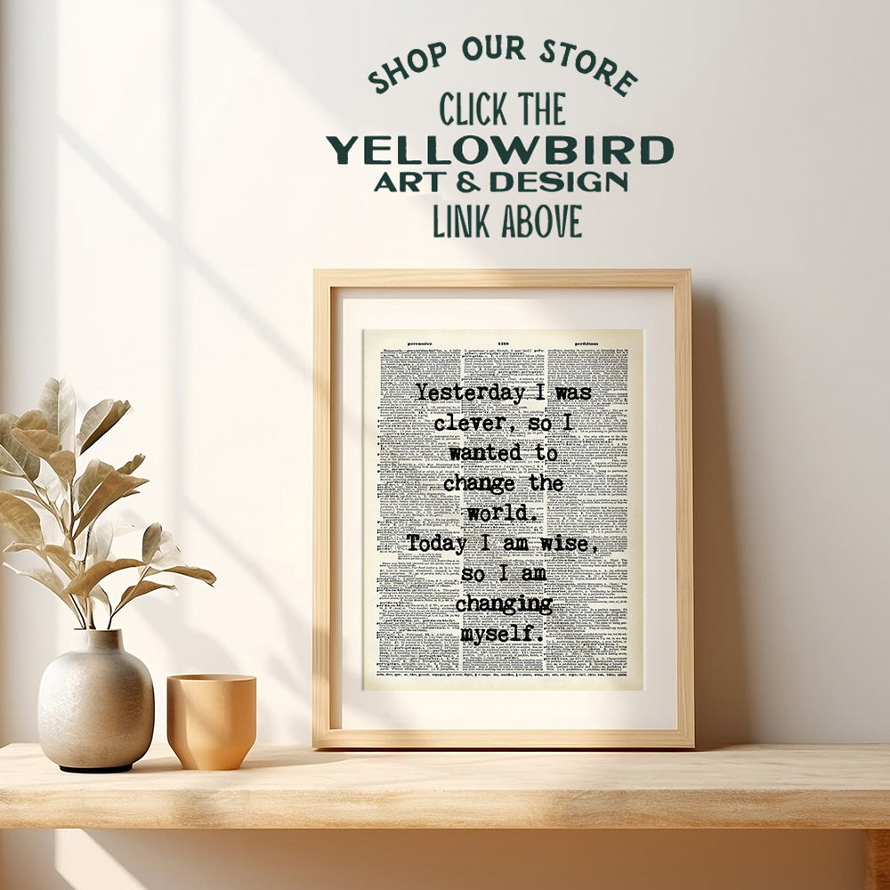 Inspirational Quote, Dictionary Art Print - 8x10 Upcycled Typography Poster - Wall, Home, Apartment or Office Decor, Decoration - Makes Cool Unique Gift - Unframed Motivational Picture Photo