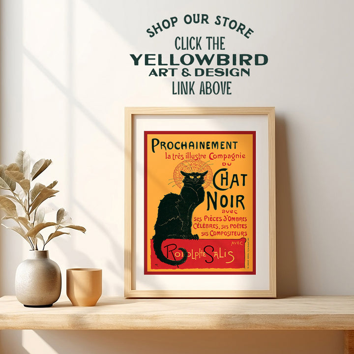 Le Chat Noir - The Black Cat - 8x10 Vintage French Poster Print - Steinlen Cats - Cat Wall Art - Cat Room Decor - Cat Lover Gifts for Women - Living Room Decor