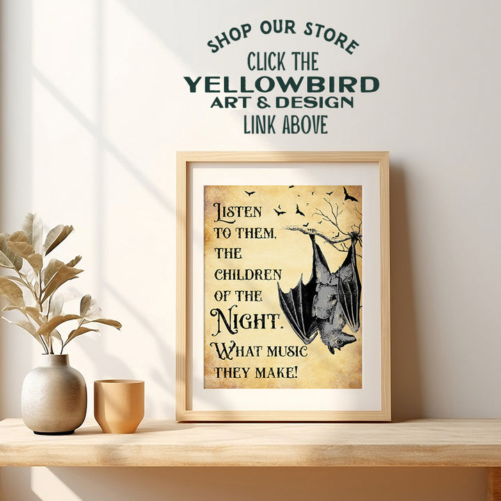 Vampire Bat Creepy Spooky Bram Stoker Dracula Quote - Gothic Home Decor, Medieval Wall Art - Vintage Rustic 8x10 Poster Print for Home - Gift for Steampunk, Victorian, Renaissance Faire Fan