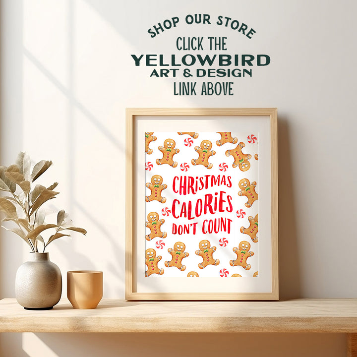 Cute Christmas Holiday Decorations Wall Decor - Vintage Gingerbread Cookies Wall Art Poster Print for Home, Apartment, Kitchen, Dining Room, Living Room - Christmas Gift - Funny 8x10 Picture