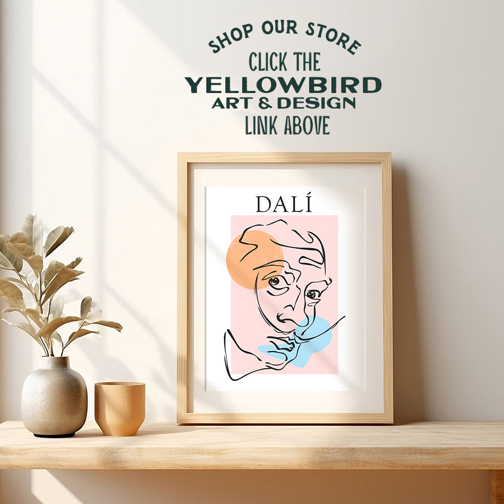 Salvador Dali Minimalist Wall Art & Decor - Salvador Dali Prints - Surrealism Wall Art - Aesthetic Room Decor - Gallery Wall Art - Museum Poster - Line Art Picture - The Impressionists