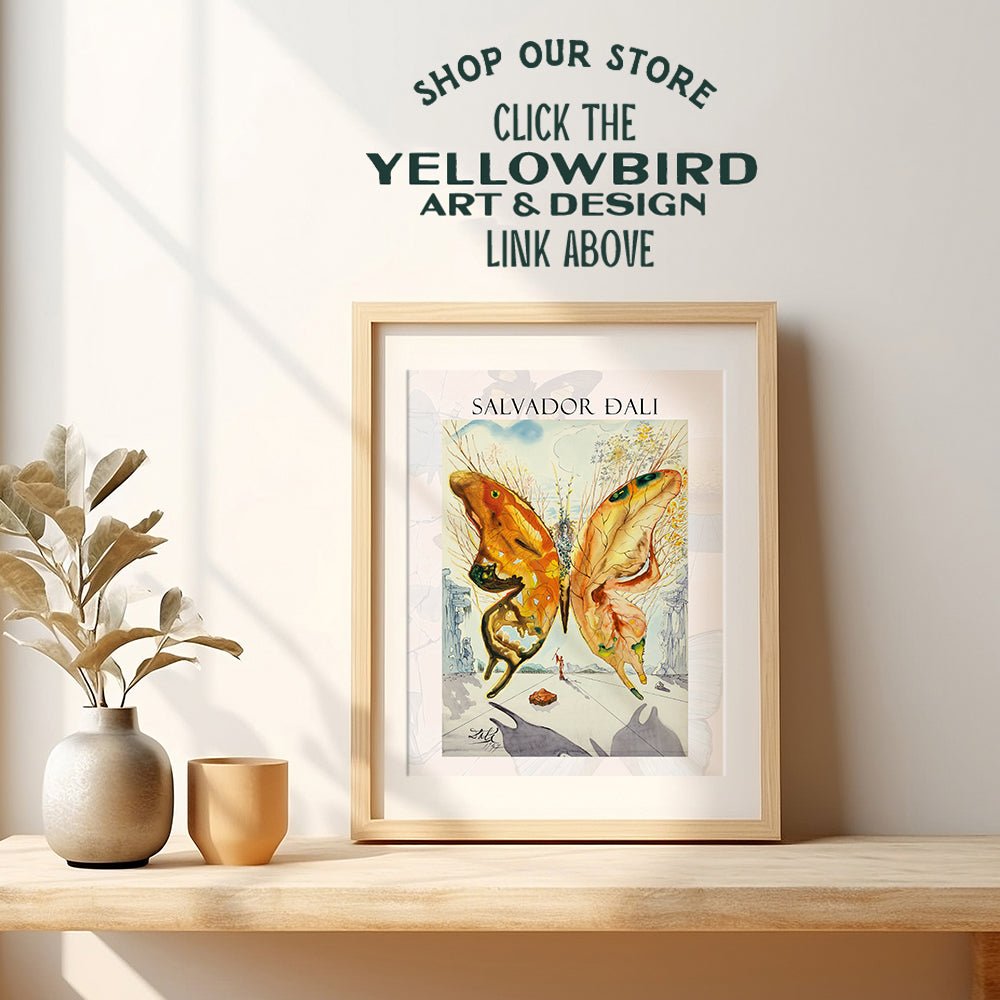 Salvador Dali Wall Art & Decor Print - Gallery Wall Art - Museum Poster - Modern Surrealism Wall Art - Contemporary Wall Art - Butterfly Picture - Living Room, Bedroom - Women, Men, Housewarming Gift