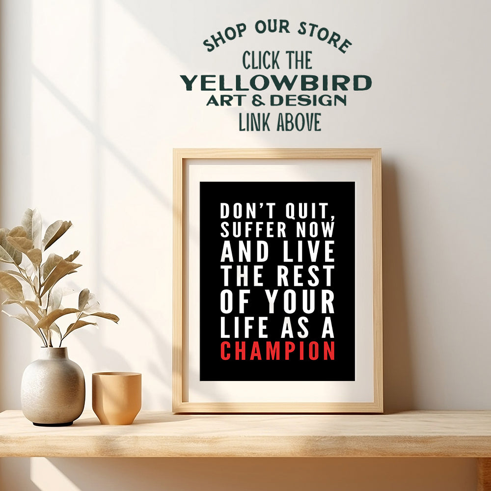 Motivational Quote Wall Art, Home Decor - Gift for Entrepreneur, Coach, Trainer, Boxing Fans - Inspirational Poster, Print - Unique Room Decorations for Office, Gym, Kids Room - 8x10 Unframed