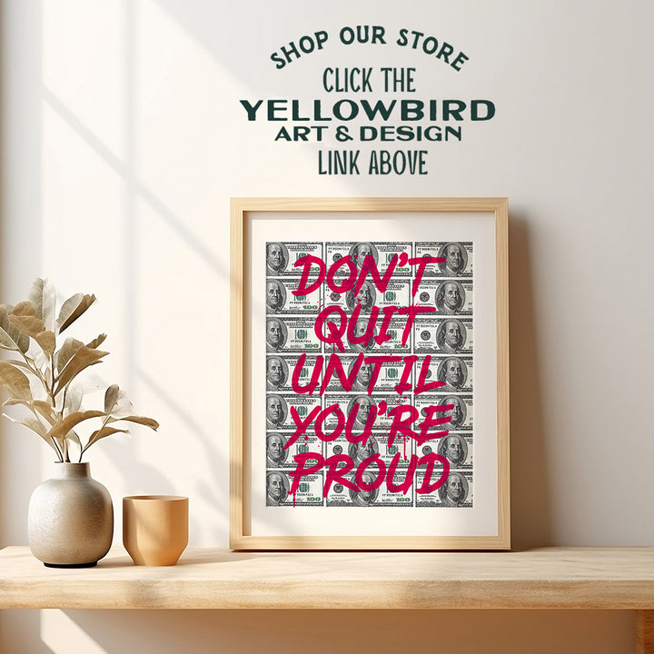 Motivational Wall Art Posters, 8x10 - Entrepreneur Wall Art - Inspirational Quotes - Home Office Wall Decor - Office Wall Art - Positive Quotes - Encouraging Sayings for Wall Decor - Don't Quit