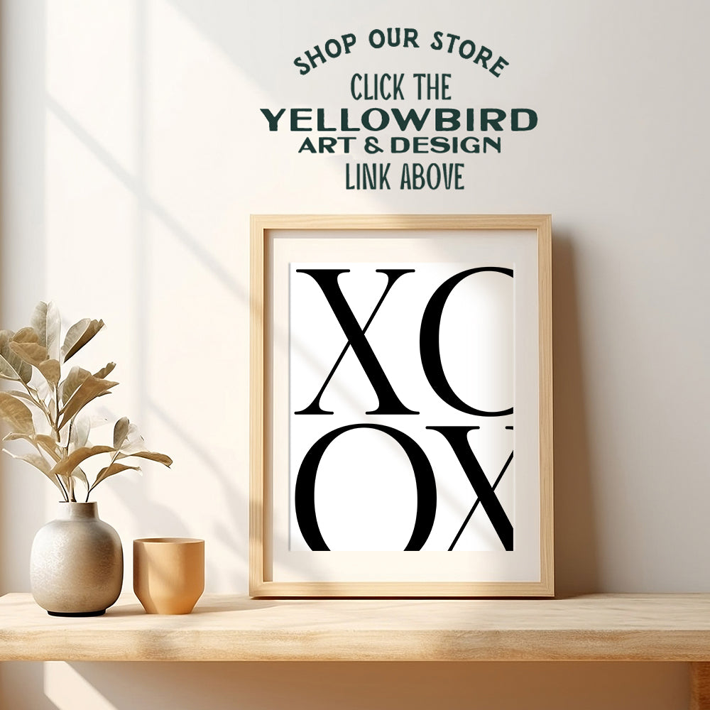 XOXO Unframed Wall Art Print - Perfect Affordable Gift - Modern Chic Home Decor - Ready to Frame (8X10) Photo - Hugs and Kisses