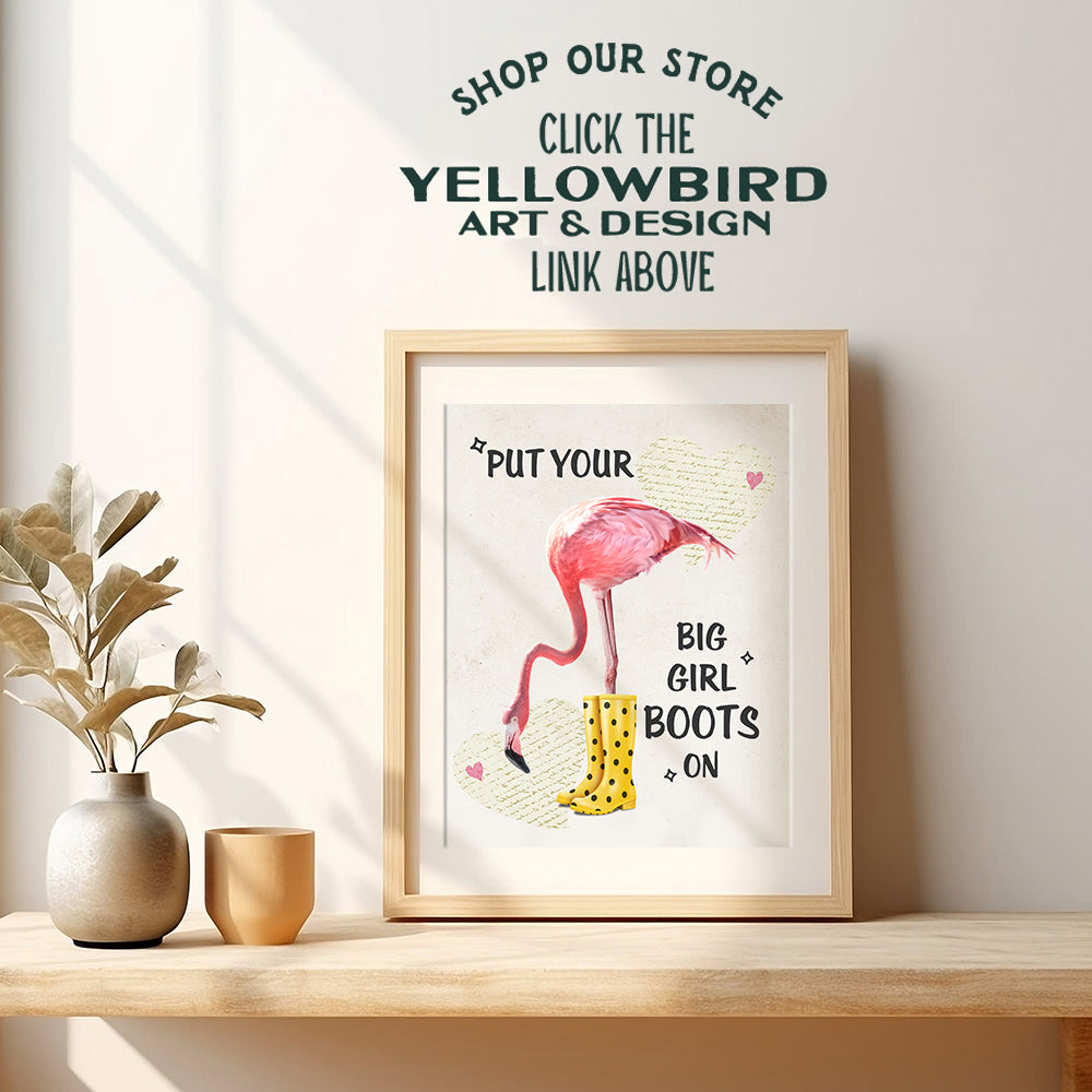 Motivational Gift for Women - Girls Room Decor or Wall Decor for Bathroom, Bedroom - Kids Wall Art, Room Decor, Home Decorations - Cute Chic Tropical Flamingo - Funny 8x10 Poster Picture Print