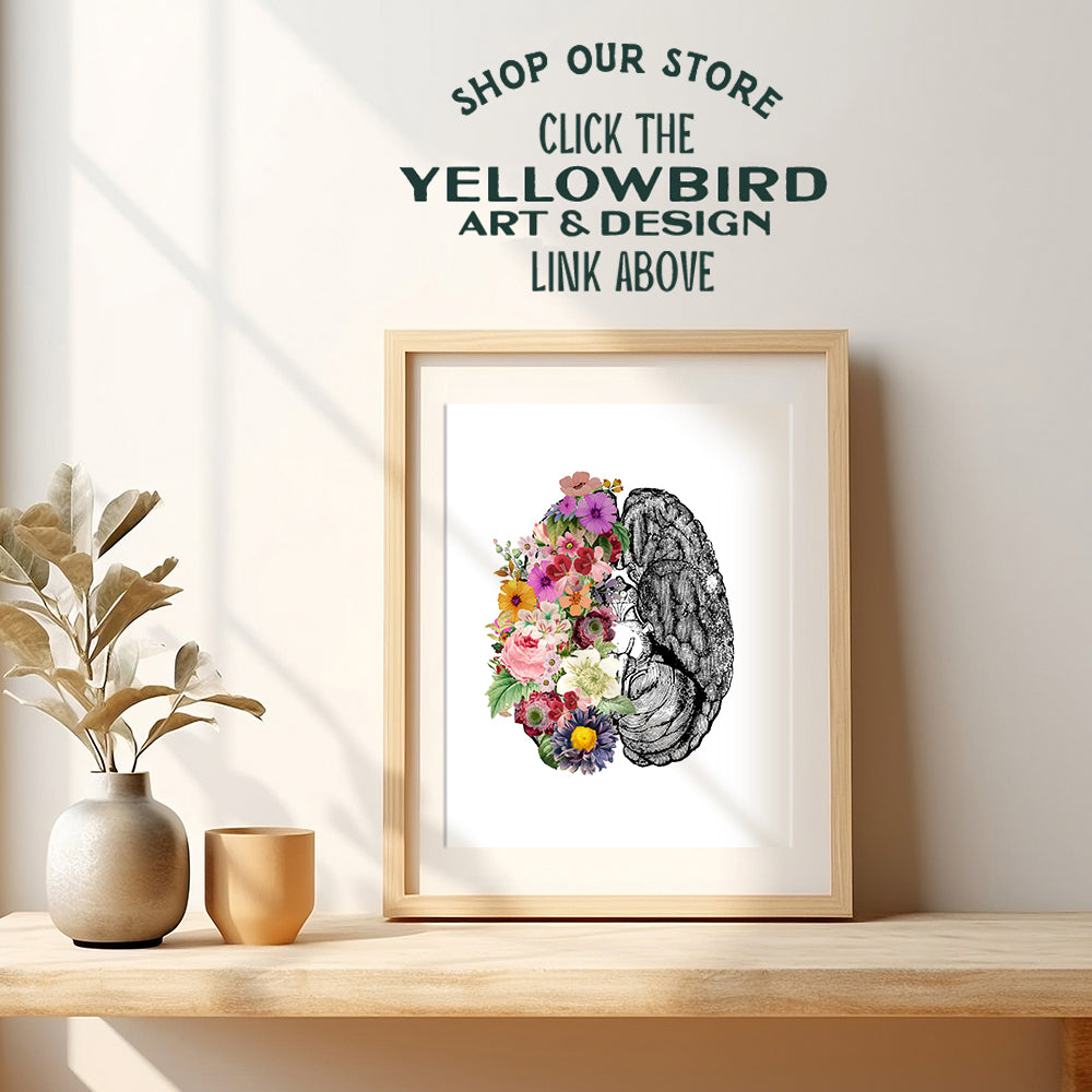 Contemporary Vintage Medical Brain Wall Art Decor Poster - Modern Apartment, Home or Room Decoration for Bedroom, Bathroom, Doctors Office, Clinic - Gift for Nurse, PA, Dr, Neurologist - 8x10 Picture