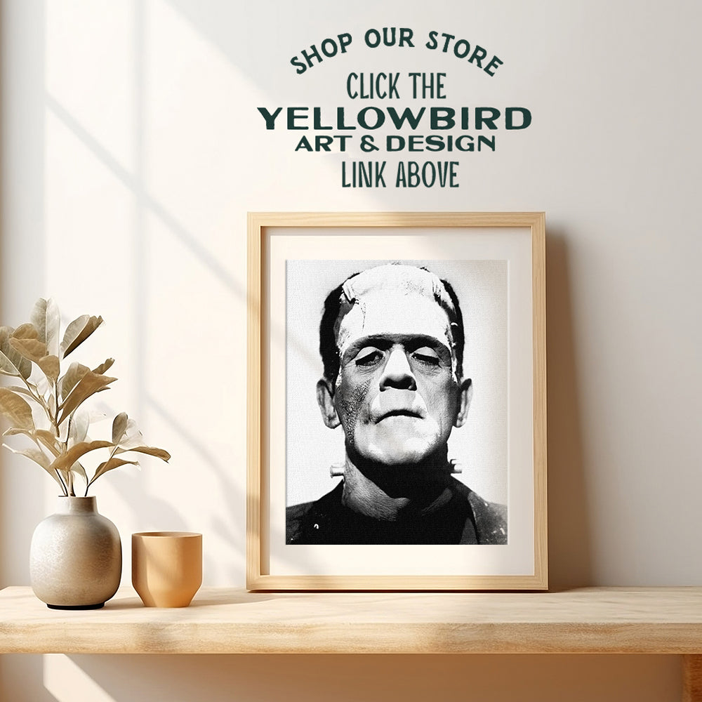 Vintage Hollywood Frankenstein Poster - 8x10 Funny Retro Photo Photograph wall Art Decor, Room Decorations Picture for Men, Kids, Teens Bedroom, Apartment, Dorm - Humorous Gift