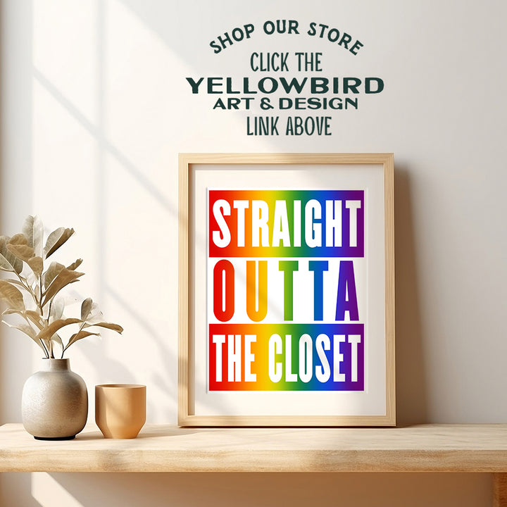 Gay Pride Flag Wall Art Poster Sign - Rainbow Flag Gift for Queer, Bi, Lesbian, LGBTQ - Funny Home Decor, Room Decoration for Bedroom, Bathroom, Living Room, Bar