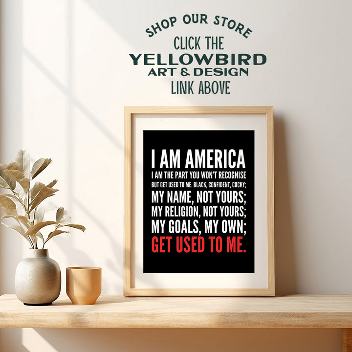 Quote Wall Art, Home Decor - African American Poster, Print - Gift for Civil Rights, Black Power, Black Lives Matter Fans - Unique Room Decorations for Office, Bedroom, Living Room, 8x10 Unframed