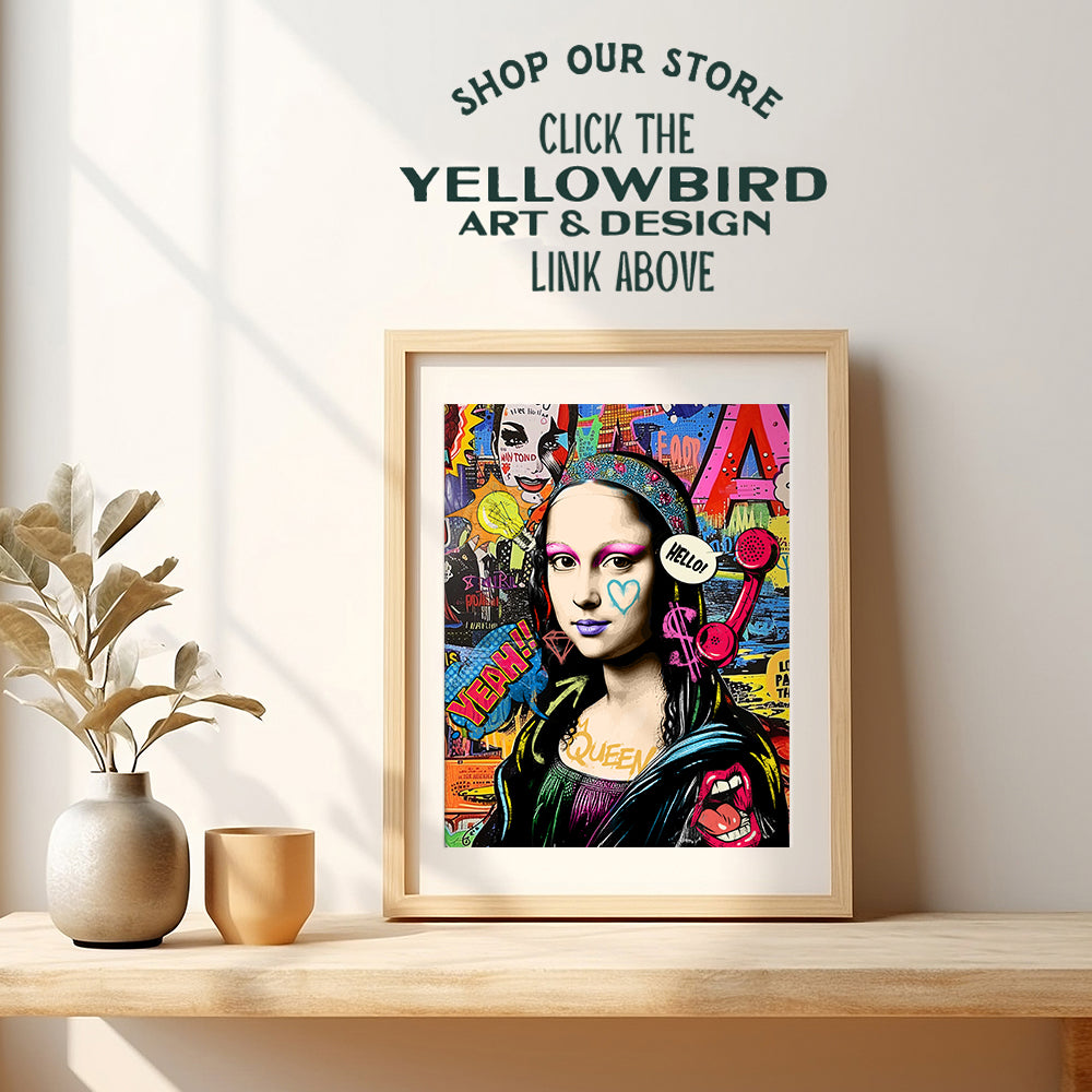 Mona Lisa Graffiti Wall Art - Pop art Wall Decor Poster - Colorful Trendy Wall Decor - Modern Wall Decor - Andy Warhol Style Funky Wall Art - Chic Living room Decor - Cool Wall Art, Retro Wall Art