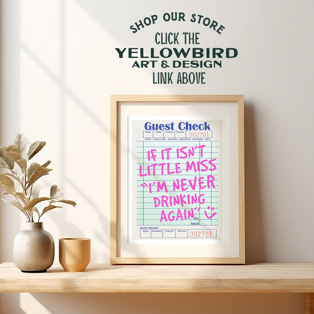 funny Sayings Wall Decor for Women - Pink Preppy Chic Home Decor Aesthetic - Trendy Happy Hour Bar Decor - Cute Maximalist Wine Wall Art - Cocktail Party Decorations - Dorm Decor Guest Check Wall Art