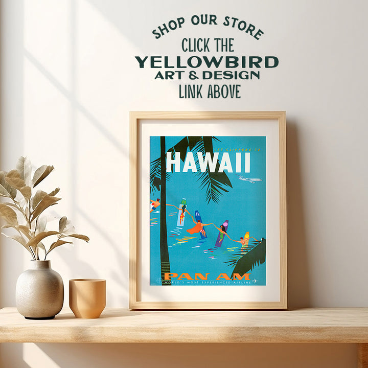 Hawaii Travel Poster Wall Art Print - Unique Hawaiian Home Decor for Tropical Beach House, Bedroom, Bathroom, Living Room - Makes a Great Gift - 8x10 Photo Unframed