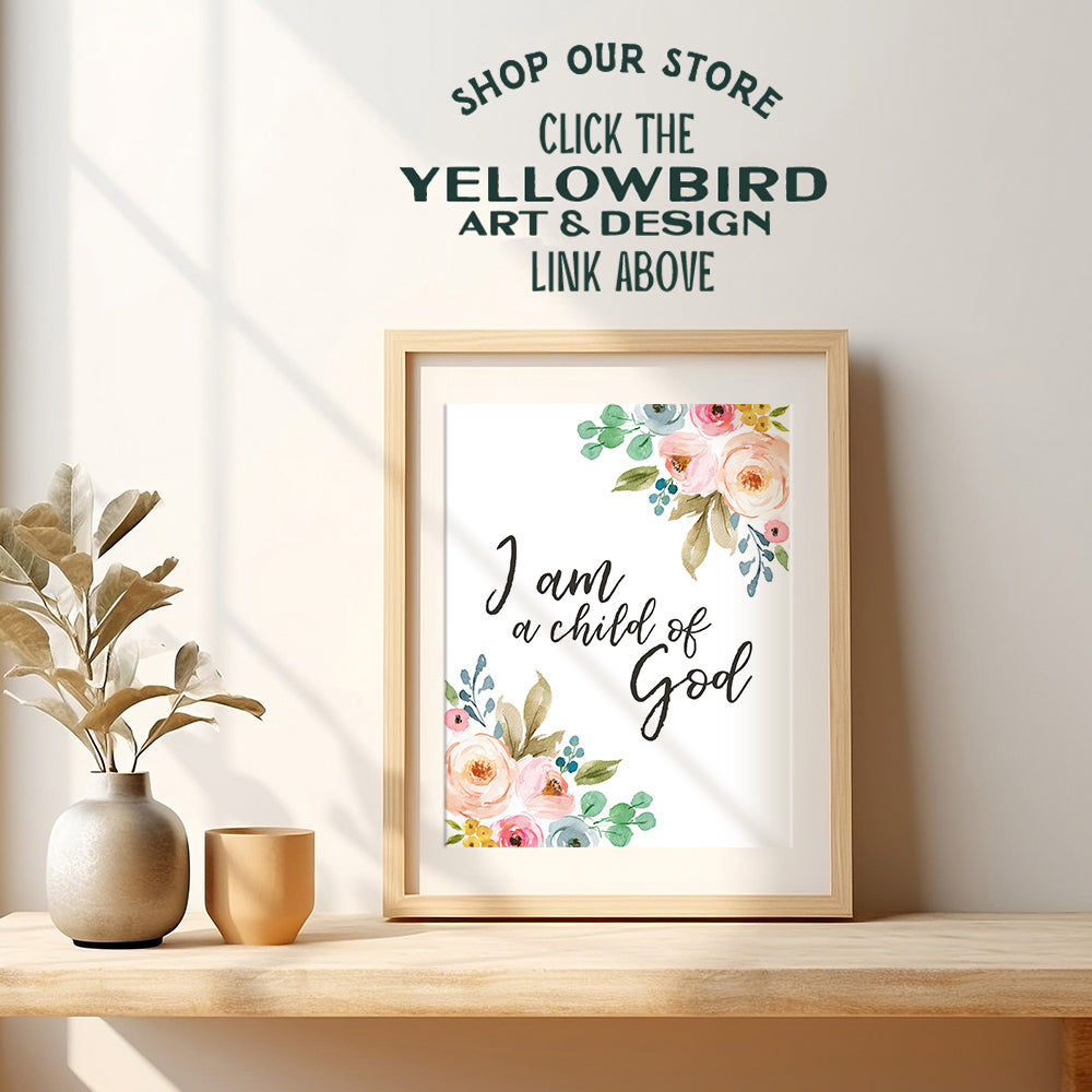 Child of God - Bible Verse Wall Art - Childrens Religious Wall Decor - Christian Gifts for Women - Scripture Wall Decor for Kids Bedroom, Girls, Boys Room - Inspirational Quotes Wall Art