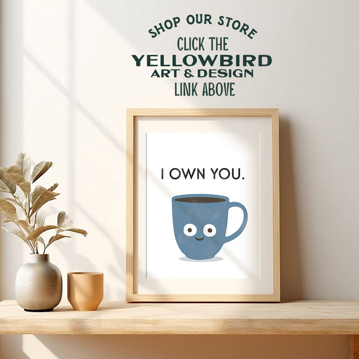 Funny Coffee Wall Art Print - Adorable Typography Home Decor for Kitchens, Office - Makes a Great Gift for Java and Espresso Addicts - 8x10 Photo - Unframed