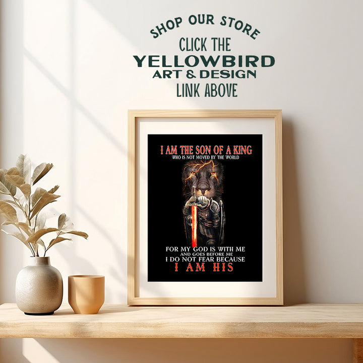 Christian Wall Decor for Men - Masculine Inspirational Quotes, Christian Faith Motivational Wall Art- Gothic Man cave Decor, God Wall Decor, Religious Wall Art, spiritual Wall Decor, Psalms Room Decor