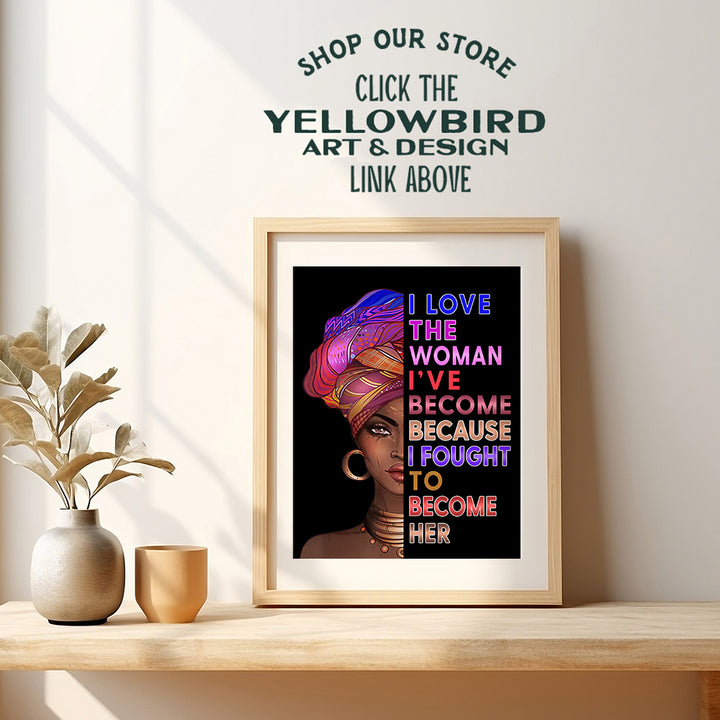 African American Afrocentric Wall Art Decor - Black Art - Motivational Wall Art - Positive Quotes Wall Decor - Encouragement Gifts for Women Girls - Inspirational Quotes - Motivational Posters Sayings