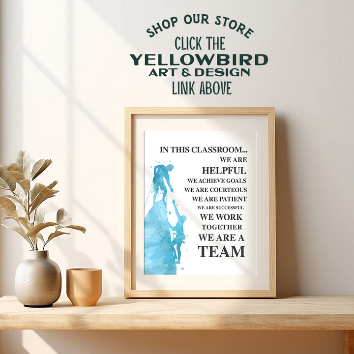 Motivational Art Quote - 8x10 Inspirational Wall Art - Unique Teamwork Poster for Class Decor, Classroom Decorations - Cool Gift for School Teachers - Unframed Leadership Picture