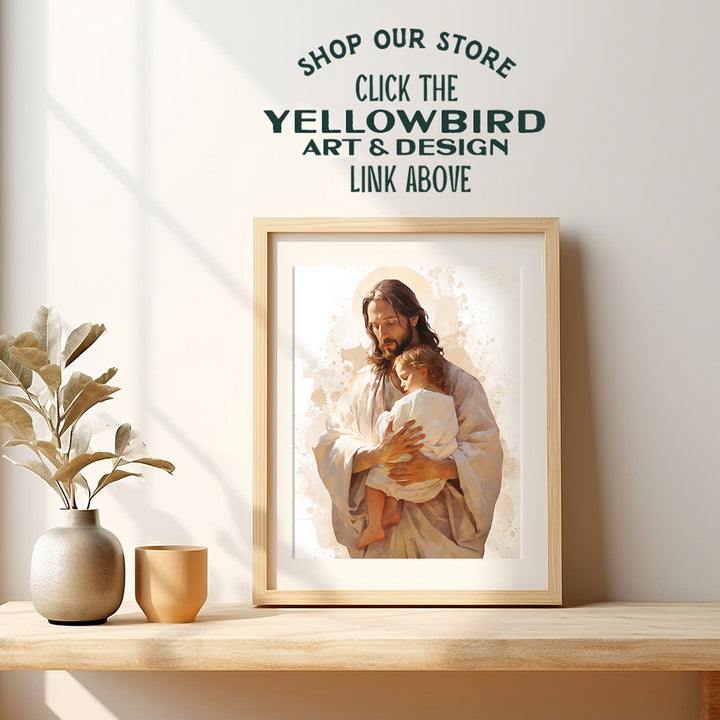 Jesus Christ Christian Wall Art & Decor - Nursery Baby Room Decor - Christian Art - Kids Wall Decor, Bedroom Decor - Inspirational Religious Decor - spiritual Gifts for Women - positive God Wall Decor