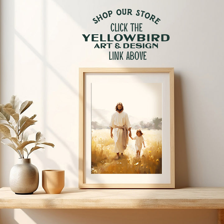 Christian Kids Room Decor - Jesus Christ Wall Decor - spiritual Boys Room Decor, Little Girls Bedroom Wall Decor - Religious Toddler Room Decor, Baby Nursery Decorations - God Wall Art - Christian Art