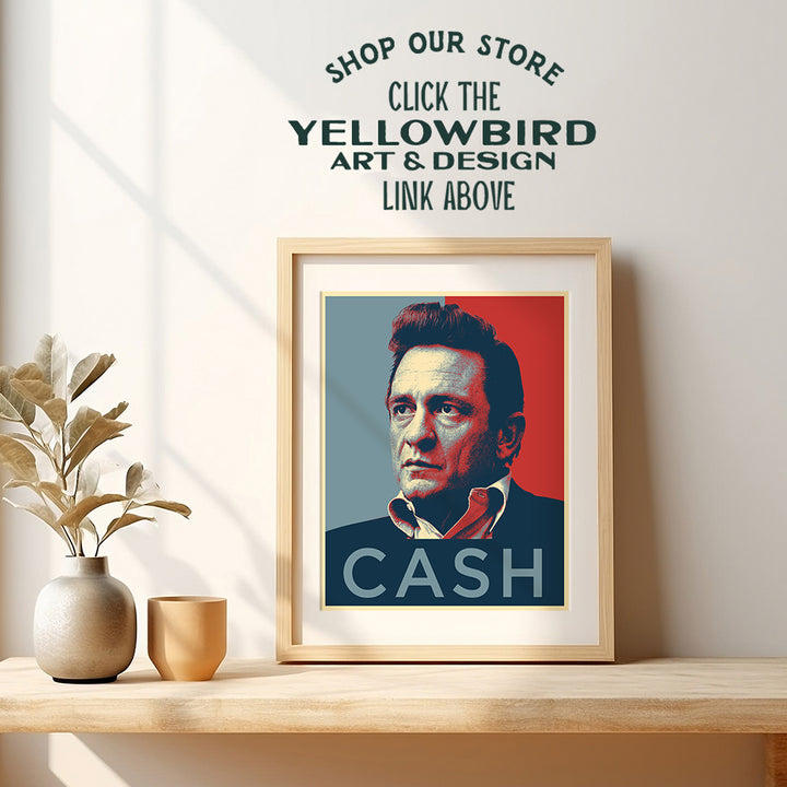 Johnny Cash 8x10 Wall Art Poster - Contemporary Art Print - Gift for Country Music, Nashville Fans - Unframed Picture Photo