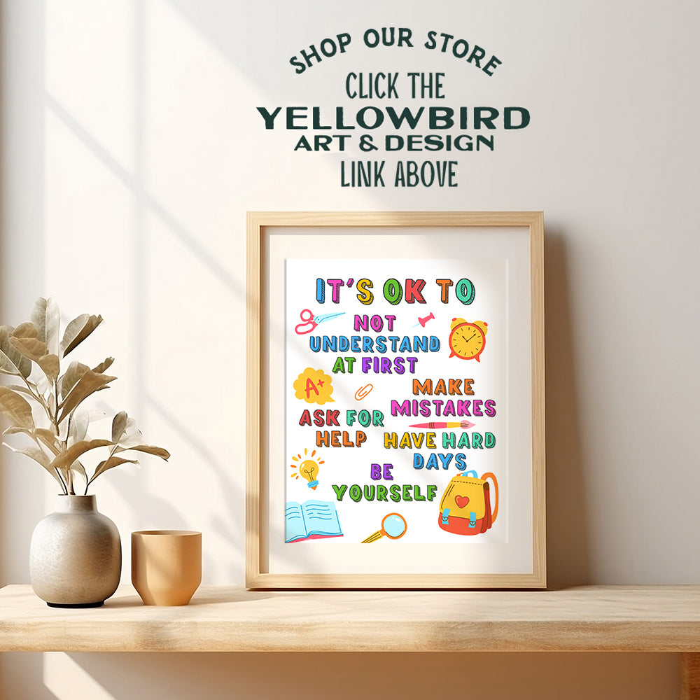 Educational Posters Kids Room Decor - Preschool Kindergarten Classroom Decor - Reading, Books Kids Art for Playroom, Nursery - Teacher Gifts for Women - Cute Wall Art for Kids, Boys, Girls, Toddler