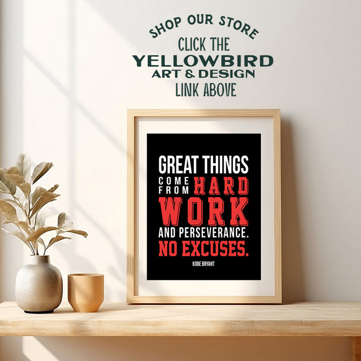 Motivational Quote - Cool Gift for Basketball Fan, Men, Boys, Teens - Inspirational Wall Decor, Art Decorations for Office, Bedroom, Living Room - 8x10 Sports Saying Poster - UNFRAMED