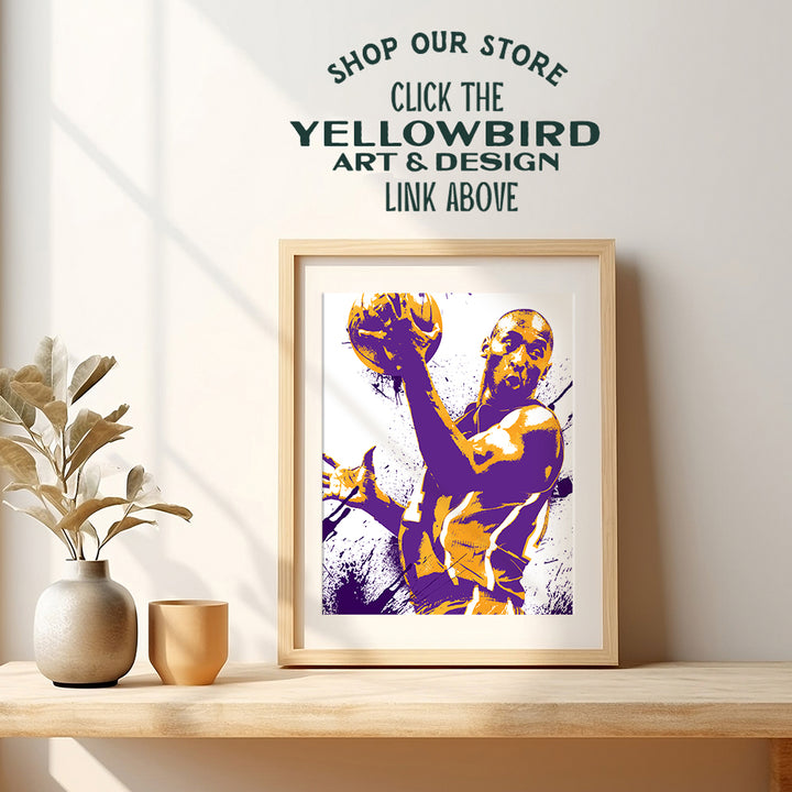 Kobe Bryant Poster - 8x10 Kobe Wall Decor -Basketball Wall Decor - Unique Gift for Los Angeles Lakers Fans, Men - Boys Room Decor, Teen Bedroom Decor, Sports Bar - Art Print Picture