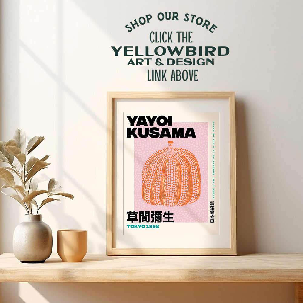 Yayoi Kusama Wall Art & Decor - Gallery Wall Art - Modern Wall Art - Contemporary Wall Art - Museum Poster - Pumpkin Picture Print - Living Room, Bedroom - Women, Men, Housewarming Gift -8x10 Unframed