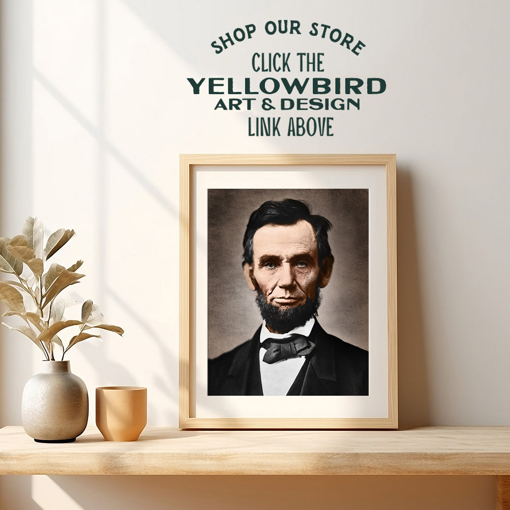 Abe Lincoln Poster - Abraham Lincoln Patriotic Wall Decor for Office, Living Room, Den - Abraham Lincoln Gifts for Republicans, Conservatives, Patriots, Civil War Fans - USA Wall Art Home Decor