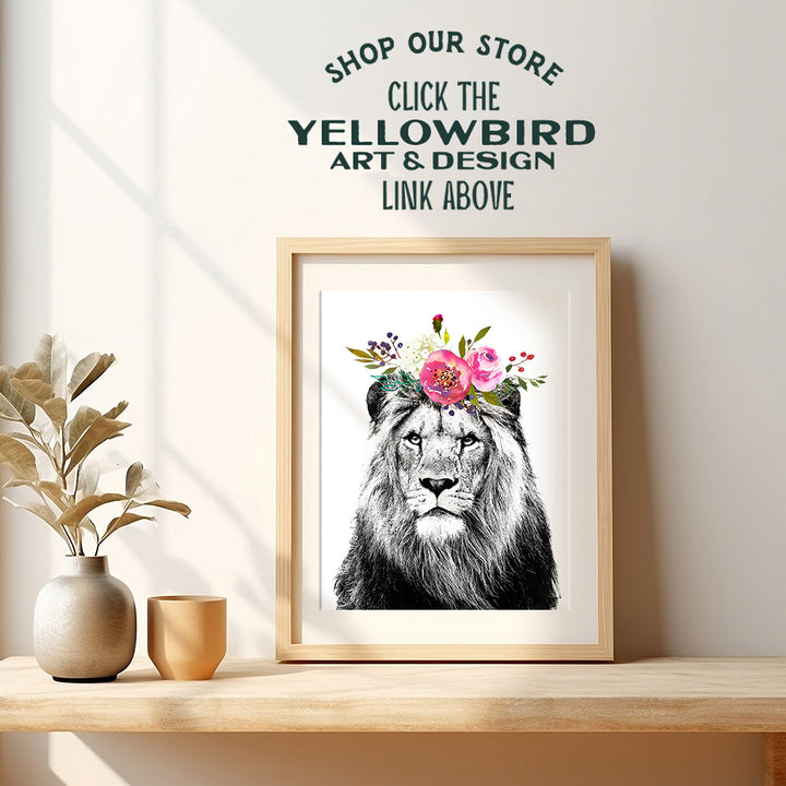 Lion Wall Decor Picture - Lion Wall Art Poster Room Decorations - Jungle Animals Bedroom Decor for Women, Kids, Teens or Girls Room, Living Room, Baby Nursery - Cute Girly Gift for Women