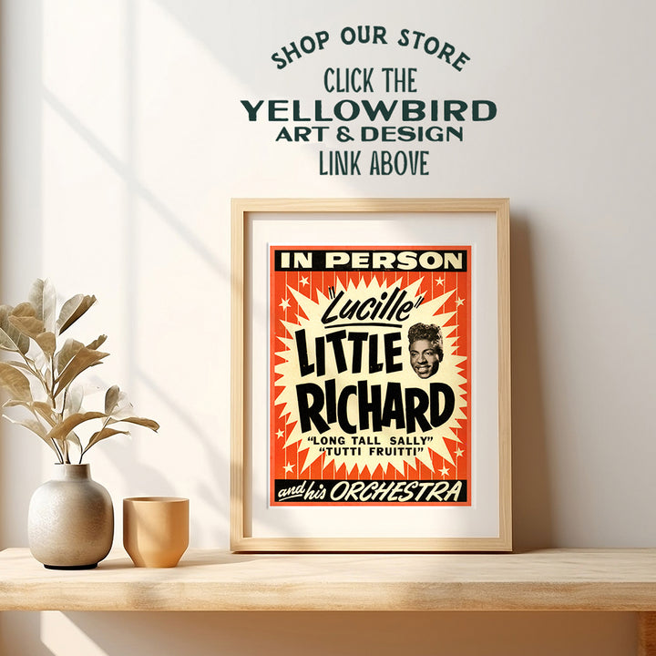 Little Richard Poster - 8x10 Black History Wall Art - Vintage Motown Concert Posters - R and B Music - African American Wall Art - Soul Train - R&B Music Decor - African American Gifts