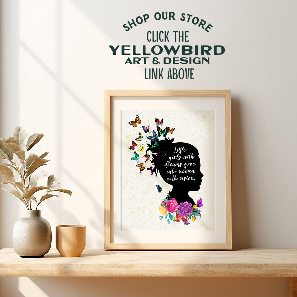 Positive Quotes Girls Room Decor - Inspirational Wall Art Saying - Toddler Kids Little Girls Bedroom Decor - Motivational Poster Picture - Encouragement Gifts - Daughter Gifts - Family Wall Decor