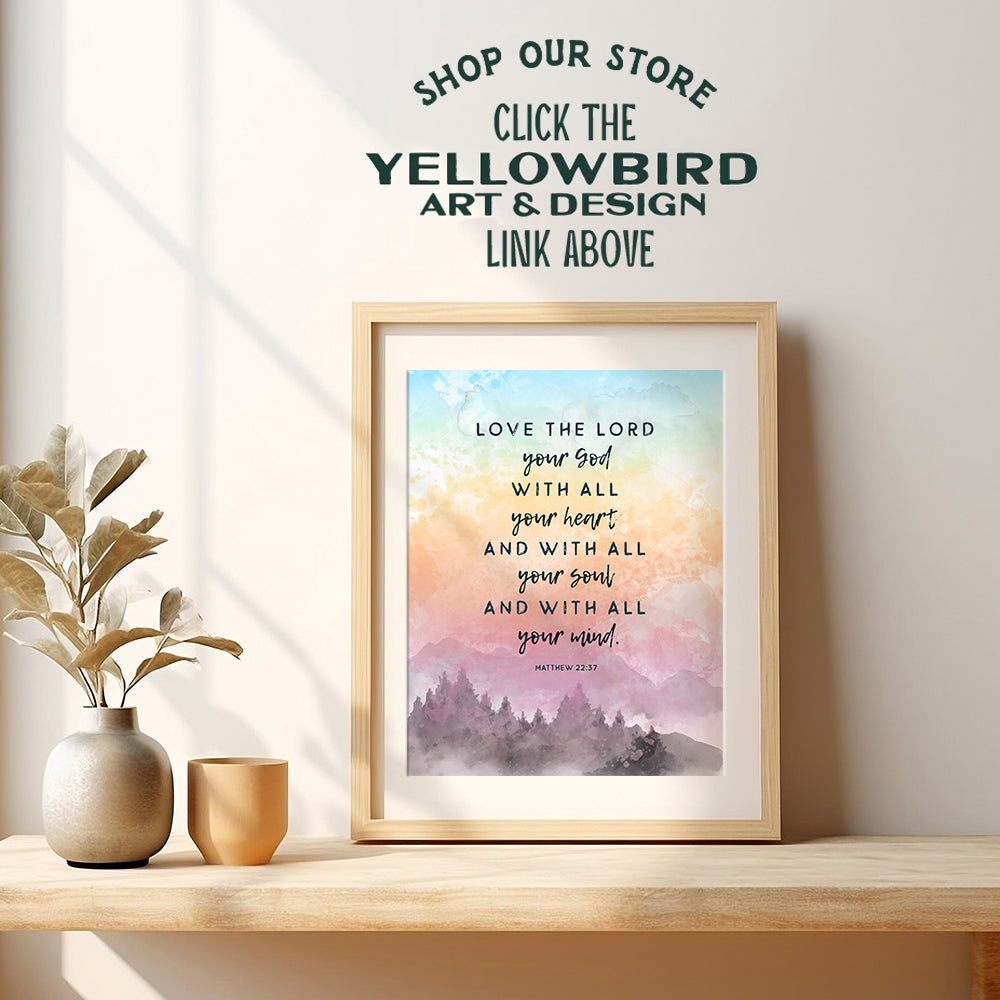 Scripture Bible Journaling Wall Art - Blessed Sign - Bible Verse Wall Art, Religious Wall Decor - Christian Gifts for Women, Men, Kids Bedroom - Unframed 8x10 Inspirational Quotes Poster Print