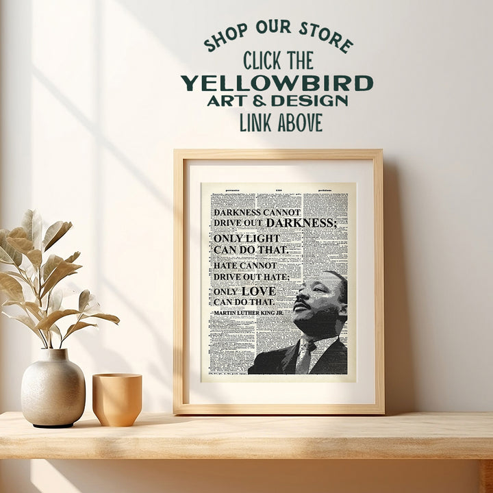 Martin Luther King Inspirational Love Quote Dictionary Wall Art - 8x10 Photo, Home Decor Poster Print - Gift for MLK, Black History Month, African American, Civil Rights Fan, Teacher, Classroom