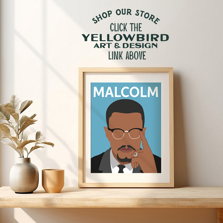 Malcolm X Poster - African American History - Civil Rights Sign - Gift for Black Men, Women - African American History, Black Lives Matter Wall Art Decor Picture for Living Room, Bedroom, Home -8x10