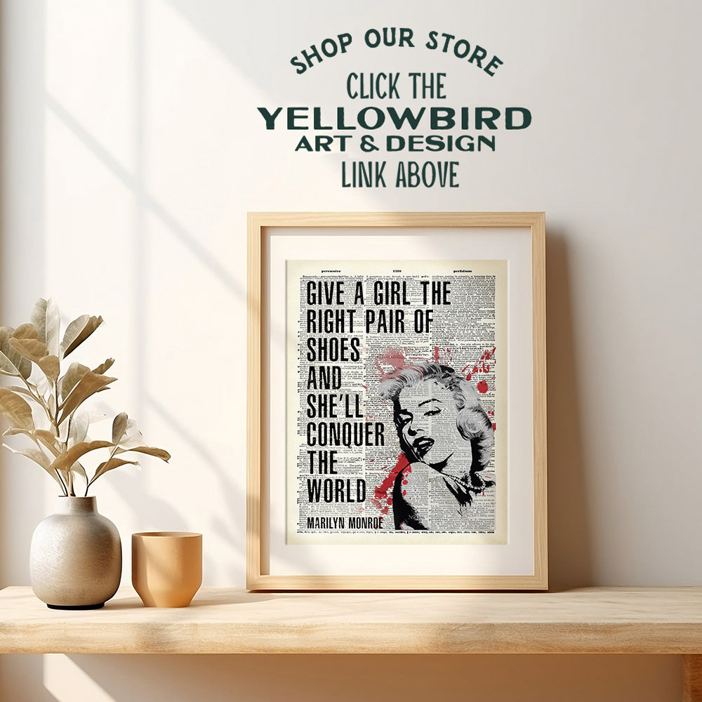 Marilyn Monroe Wall Decor - Marilyn Monroe Wall Art - Office Decor for Women - Motivational Posters, 8x10 - Funny Gifts for Women - Glam Wall Decor - Shoe Wall Decor - High Fashion Wall Decor